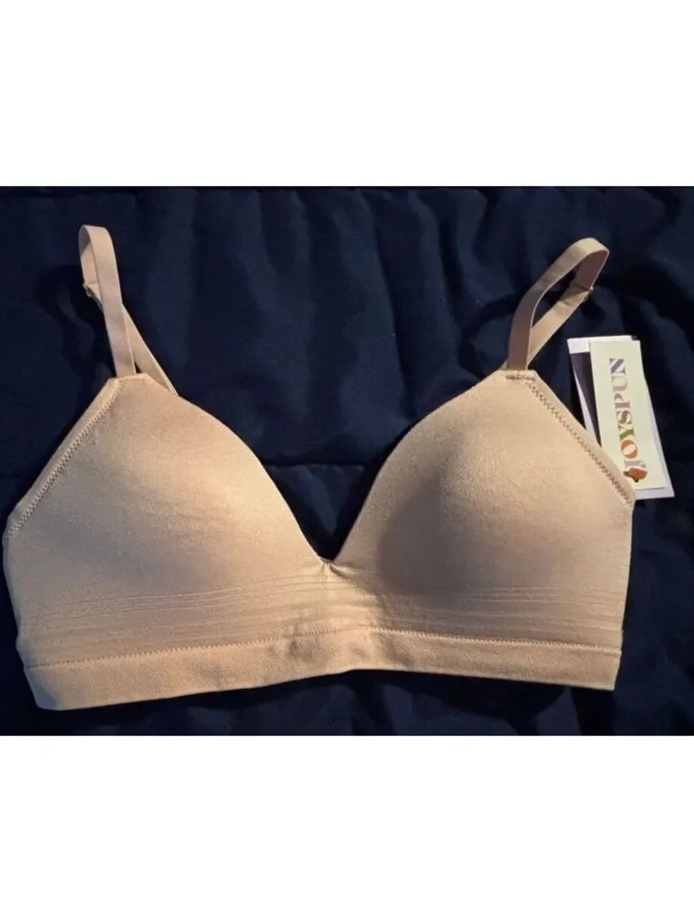 JOYSPUN Nude Seamless Wireless Bra with Adjustable Straps - Size Small